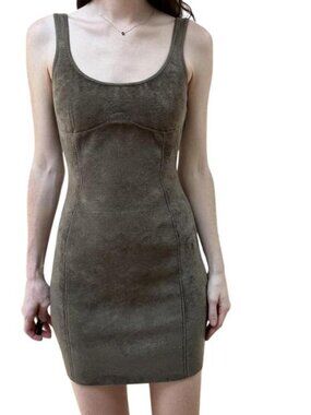 NEW FENDI X SKIMS Women's Dress Mini Velvet Sleeveless Size 42/US 6 Green